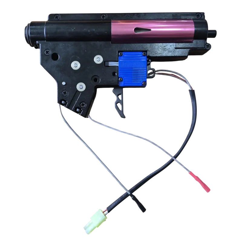 Gearbox Ares Amoeba V2 complète EFCS câblage avant, face gauche avec câbles et Tamiya