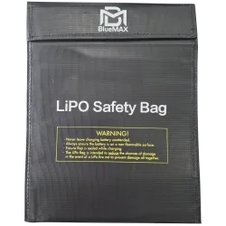 BlueMAX - Sac de transport batterie Li-Po noir airsoft - vue de face fermé