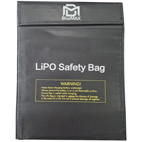 BlueMAX - Sac de transport batterie Li-Po noir airsoft - vue de face fermé