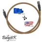 BALYSTIK - Ligne Complète HPA adaptateur US (femelle) - EU (mâle) 8 mm tressée nylon - Tan