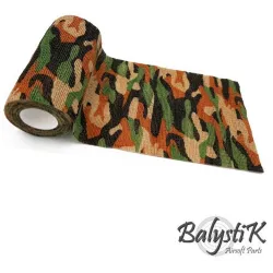 Rouleau ruban camouflage auto-adhésif Balystik Désert Marron 100mm - vue de face