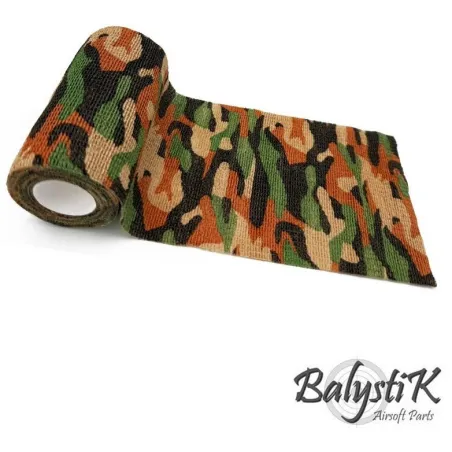 Rouleau ruban camouflage auto-adhésif Balystik Désert Marron 100mm - vue de face