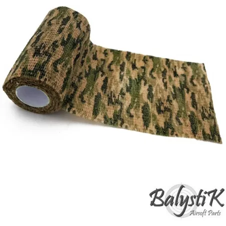 Balystik - Ruban de camouflage auto-adhésif 100 x 4500mm - Camouflage Prairie