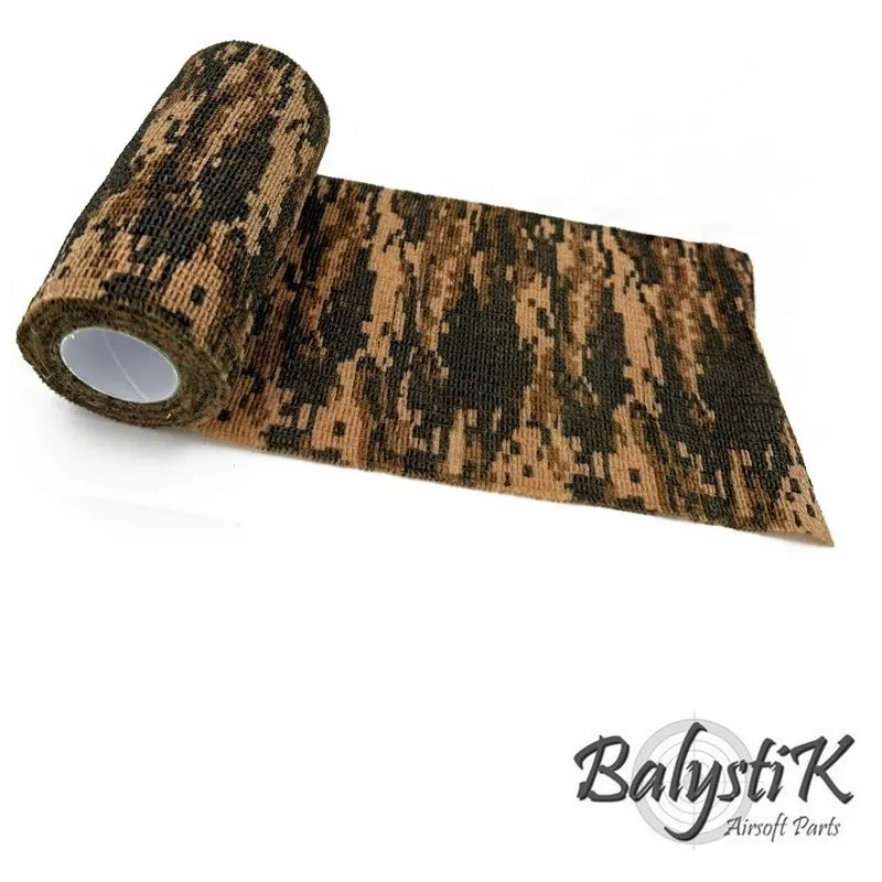 Rouleau ruban camouflage auto-adhésif Balystik Camouflage Forêt 100mm - vue de face