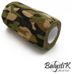 Ruban large Balystik Woodland 100×4500mm déployé - tissu élastique sans colle