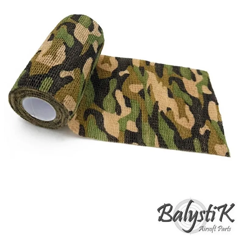 Rouleau ruban camouflage auto-adhésif Balystik Camouflage Marécage 100mm - vue de face