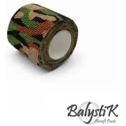 Bande camouflage Balystik Mountain 100mm wrappée sur garde-main de réplique airsoft