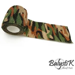 Rouleau ruban camouflage auto-adhésif Balystik Désert Marron 50mm - vue de face