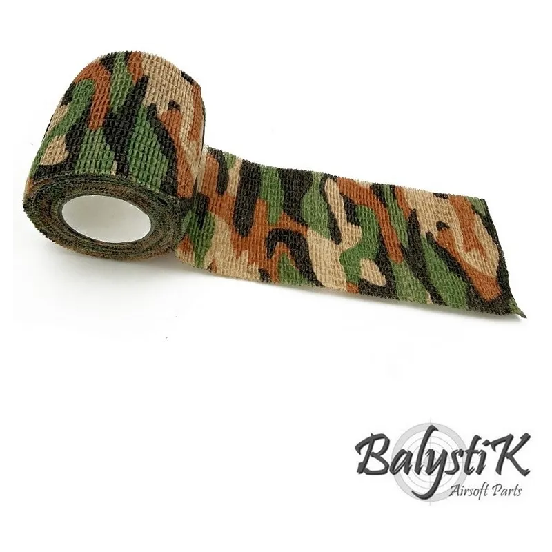 Rouleau ruban camouflage auto-adhésif Balystik Désert Marron 50mm - vue de face
