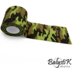 Rouleau ruban camouflage auto-adhésif Balystik Tropicale 50mm - vue de face