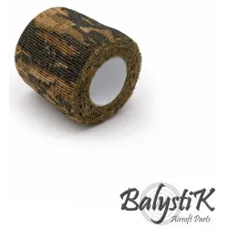 Ruban camouflage Balystik Camouflage Prairie 50mm enroulé sur canon de réplique airsoft