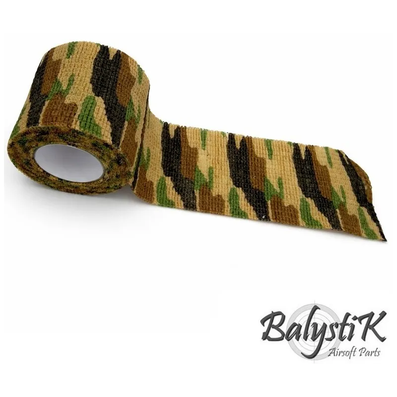 Rouleau ruban camouflage auto-adhésif Balystik Type Allemand 50mm - vue de face