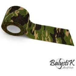 Rouleau ruban camouflage auto-adhésif Balystik Woodland 50mm - vue de face
