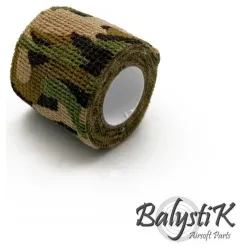 Motif Camouflage Marécage du ruban Balystik 50mm - teintes vertes sombres milieu humide