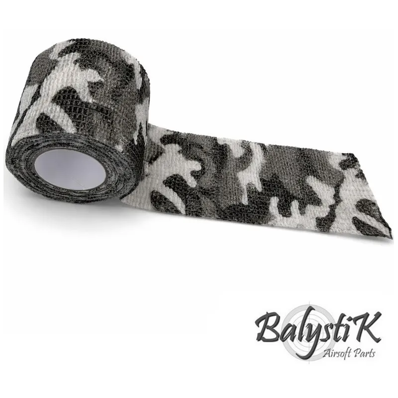 Rouleau ruban camouflage auto-adhésif Balystik Urban Grey 50mm - vue de face