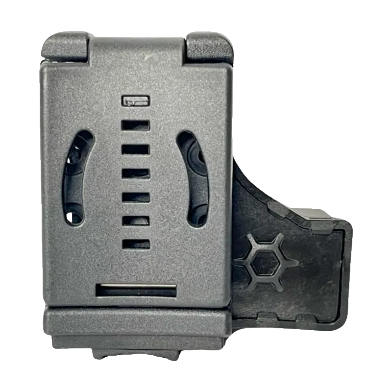 Holster de pontet CTM TAC pour P320 noir, vue de dos avec son clip de ceinture