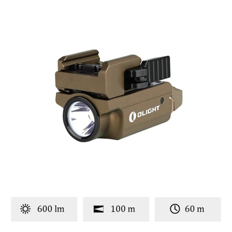 OLIGHT - PL Mini 2 Valkyrie Tan Lampe Tactique Rechargeable 600 Lumens