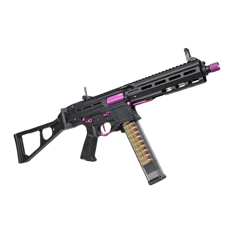 Réplique G&G Armament PCC45 violette, vue de trois quarts arrière