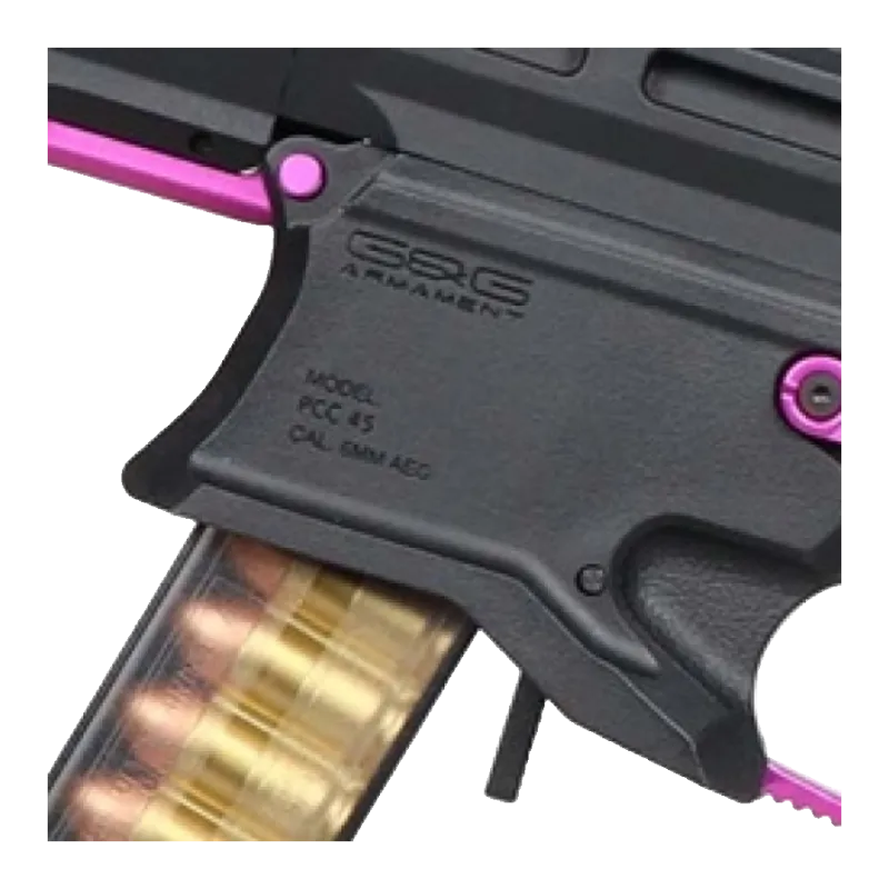 Marquage G&G Armament Model PCC45 Cal. 6mm AEG sur la carcasse