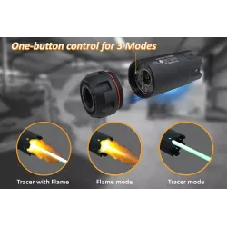 Traceur Acetech Blaster Noir Flash Flamme IP65 | ZN-Airsoft