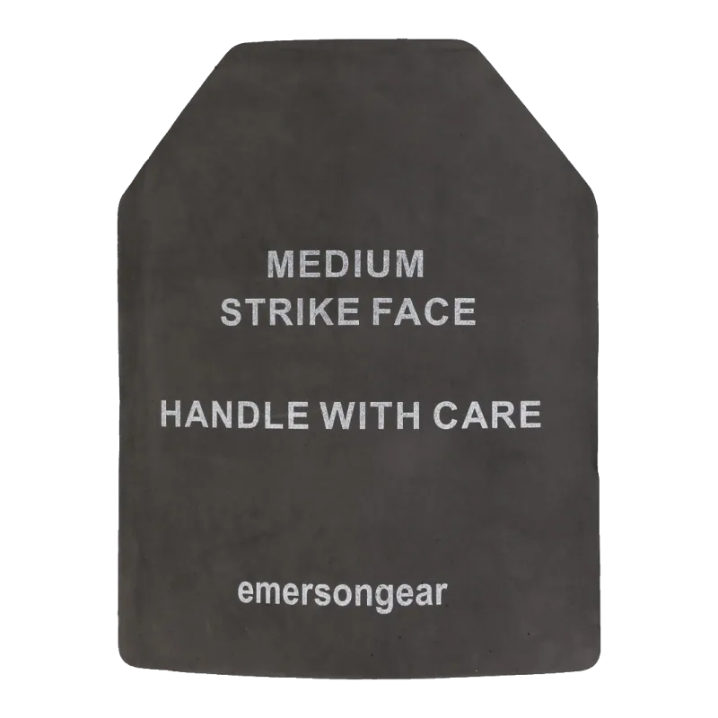 Plaque factice Emerson Gear noire, face avant marquée Medium Strike Face et emersongear