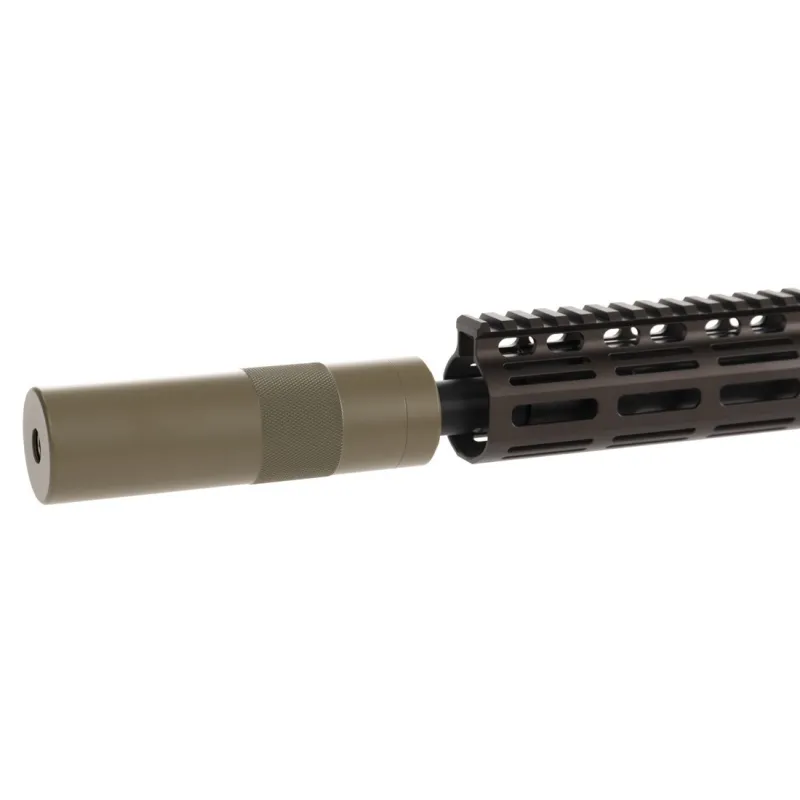 Réplique GBBR Secutor Centurion II tan, détail du silencieux et du garde-main M-LOK