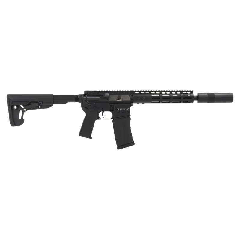 Secutor Centurion II MWS noire avec silencieux, vue de profil droit