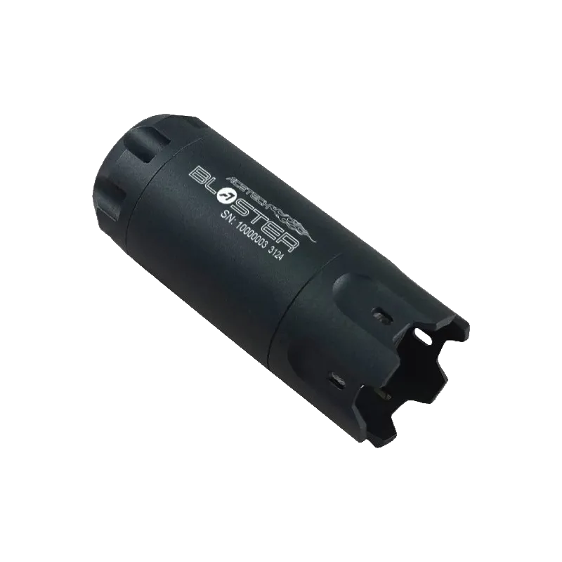 Traceur Acetech Blaster noir, vue de trois quarts côté bouche crénelée