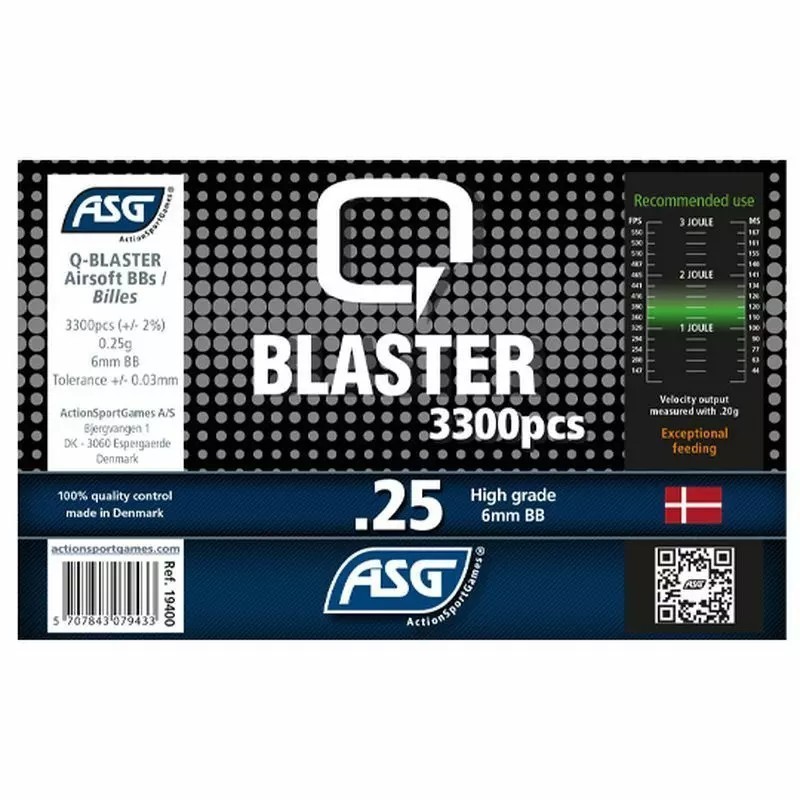 ASG - Billes Blanche Q Blaster 0.25g Vente au poids remplissez votre bouteille