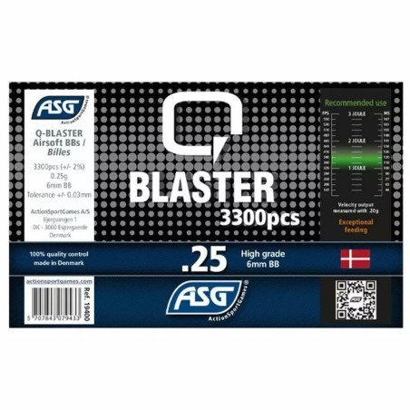 ASG - Billes Blanche Q Blaster 0.25g Vente au poids remplissez votre bouteille