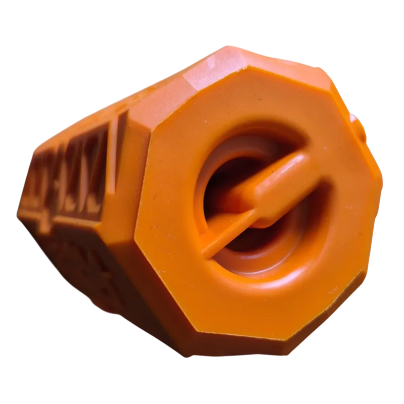 Coque orange de grenade ASG Storm Apocalypse, vue de l'extrémité fermée