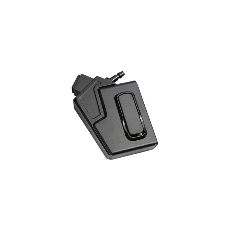 Adaptateur HPA Airtac noir pour Glock et AAP-01 seul, vue de côté avec raccord