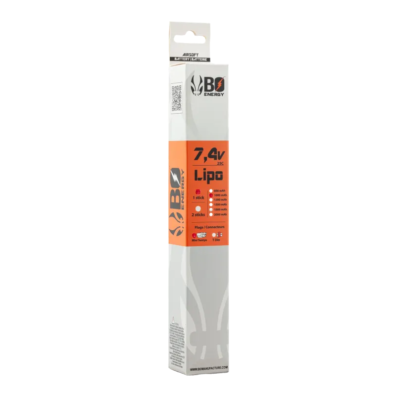 Boîte de la batterie LiPo BO Energy 7,4 V 1000 mAh 25C 1 bâton Tamiya mini