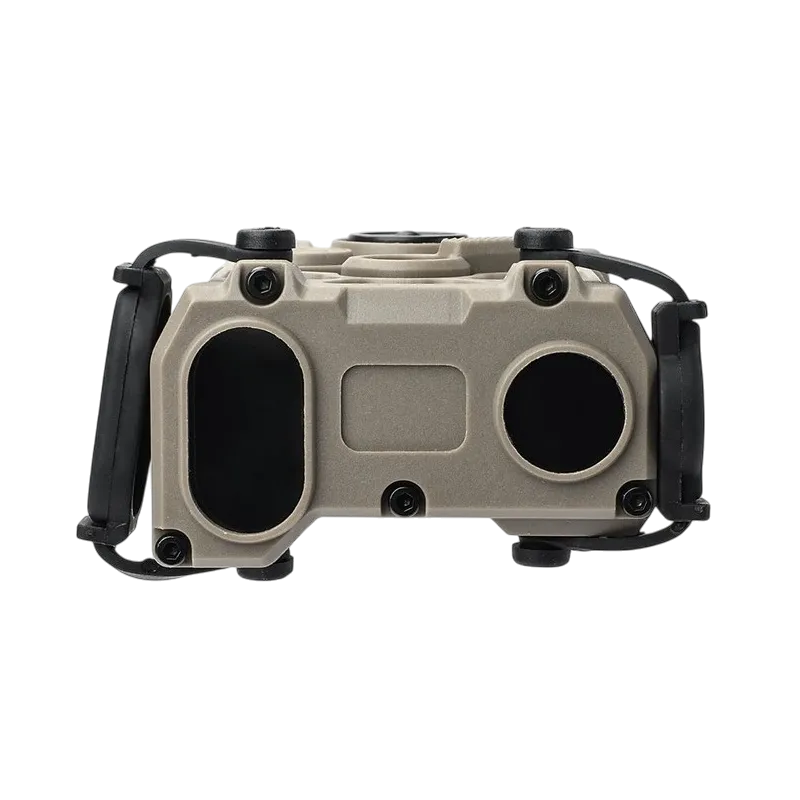 Boîtier de batterie Wadsn tan type MAWL-C+, vue de face des fenêtres optiques