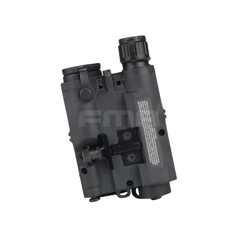Boîtier factice FMA AN/PEQ-15 V1 noir, dessous avec mâchoire de rail à molette