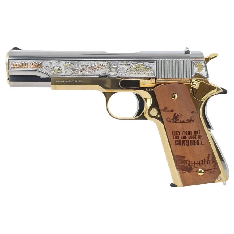 Pistolet GBB G&G GPM1911 D-Day édition limitée, profil gauche, gravure Jun 06 1944