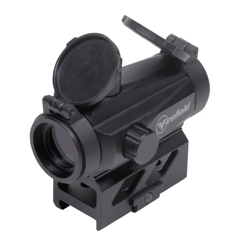 Viseur point rouge Firefield Impulse 1x22 Compact noir, vue trois quarts avant avec caches ouverts