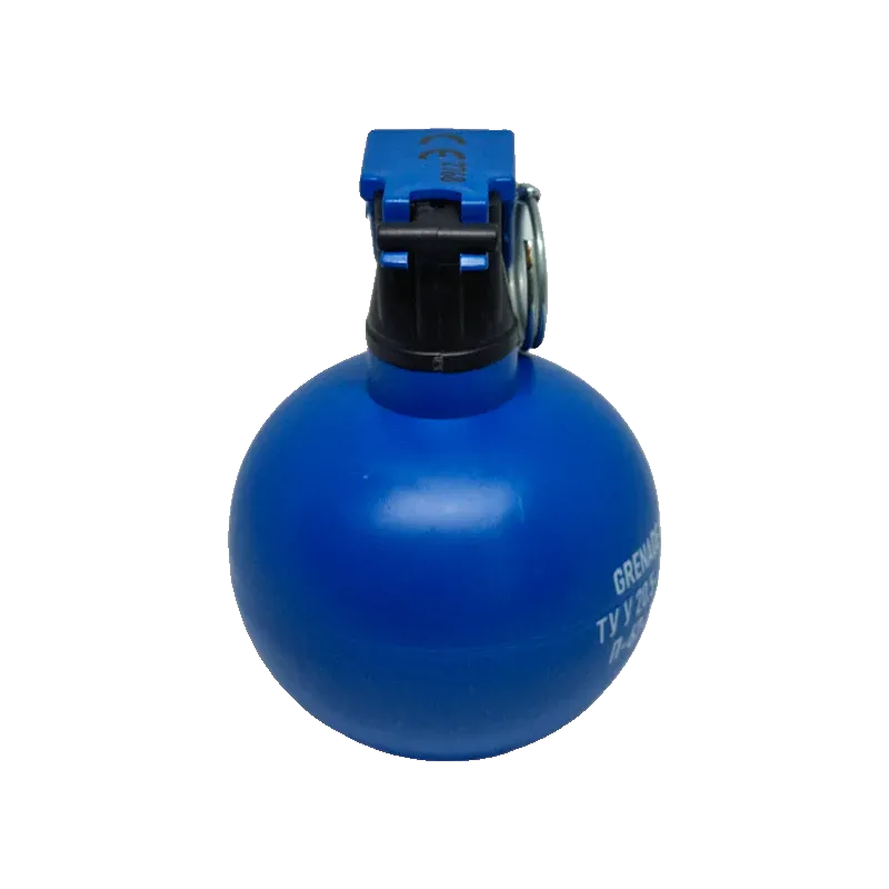 Grenade d'entraînement Pyrosoft P-67, vue de profil côté bouchon