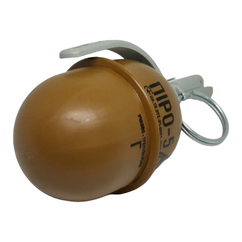 Grenade Pyrosoft PIRO-5G couchée, marquage ПІРО-5 et lettre Г
