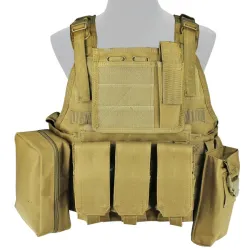 TACTICAL OPS - Gilet tactique type chest avec poche  - Tan