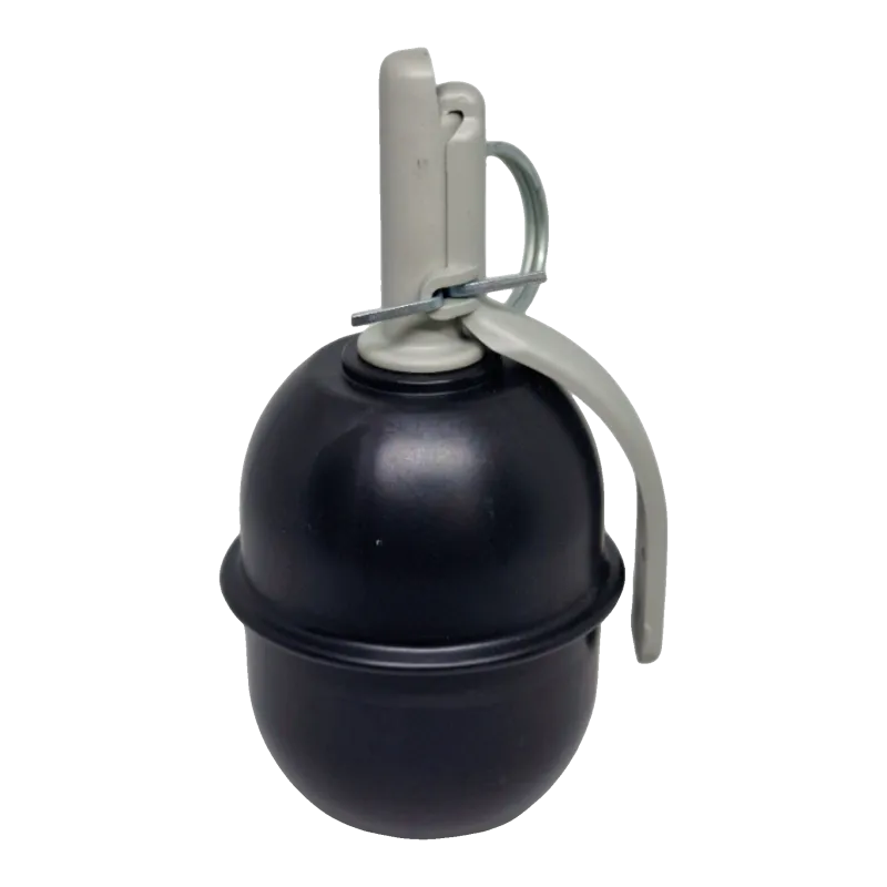 Grenade d'entraînement Pyrosoft PIRO-5, vue de face côté levier beige
