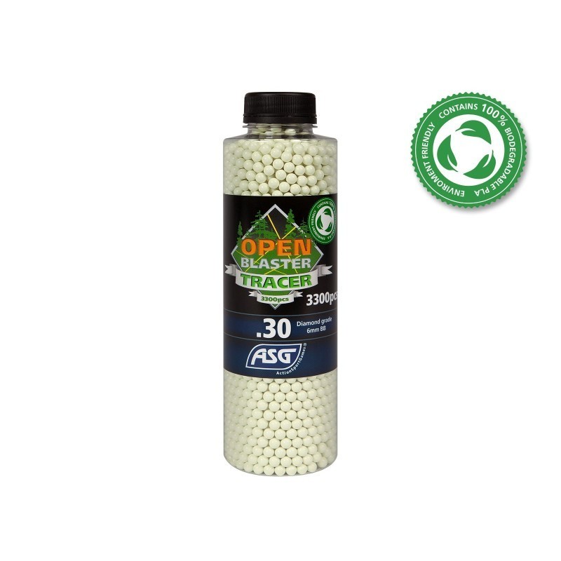 ASG - Billes Biodégradable Traçante Verte Open Blaster 0.30g X 3300 bbs