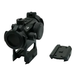 JS-TACTICAL - Viseur Point Rouge avec Rehausse et Boutons sur le Dessus - Noir