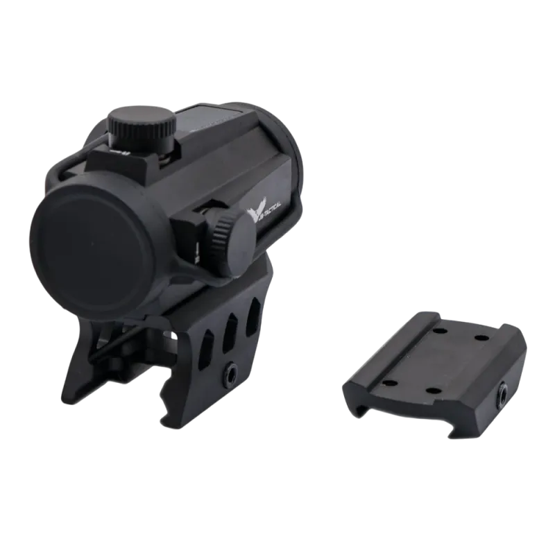 Viseur point rouge JS-Tactical sur rehausse avec l'embase basse fournie à côté