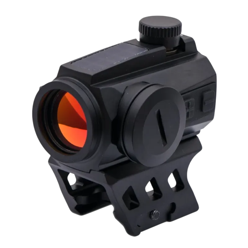 JS-TACTICAL - Viseur point rouge avec rehausse et panneau solaire - Noir