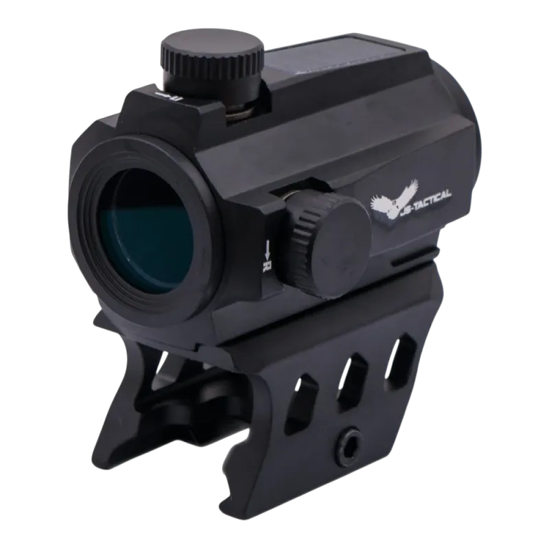 Viseur point rouge JS-Tactical, vue arrière côté logo avec tourelle de réglage