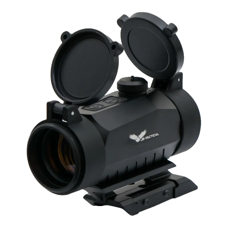 JS-TACTICAL - Viseur Point Rouge Tube 30 mm à Caches Rabattables - Noir