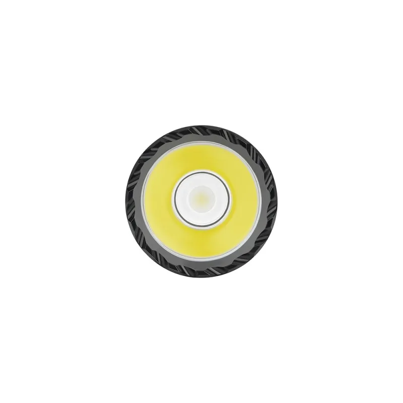 Face avant de l'Olight Odin Mini : LED et réflecteur du faisceau