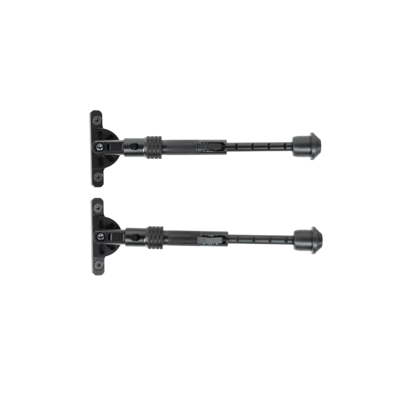 Bipied Specna Arms M-LOK noir, jambes télescopiques en extension, vue de côté