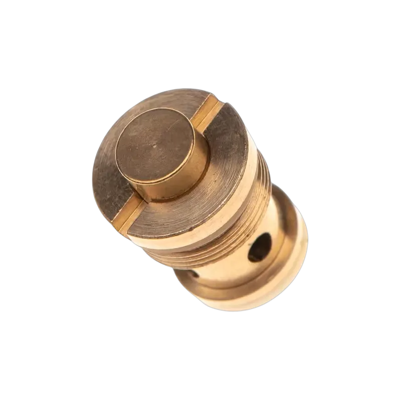 Valve de percussion CO2 KJ Works M9, collerette à encoches et téton, vue de dessous